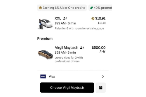 芝加哥 Uber 惊现 Virgil Abloh 限量 Maybach，下单 1 小时要价 500 美元