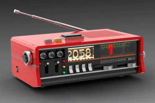 LEGO 粉丝以 1,400 块积木打造内藏电路板的 1980 年代经典床头收音机复制品