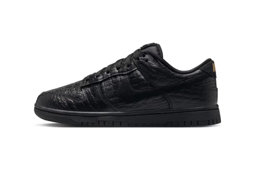 Nike Dunk Low 带来全黑奢华 Black Croc Skin 配色鞋款
