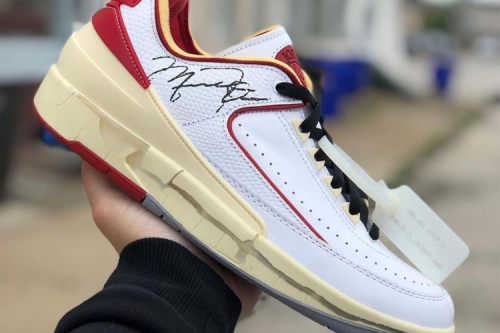 近赏 Off-White × Air Jordan 2 Low 白红配色鞋款清晰图辑