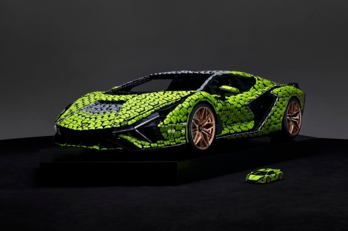 LEGO Technic 实体化 1:1 尺寸 Lamborghini Sián 超跑积木模型