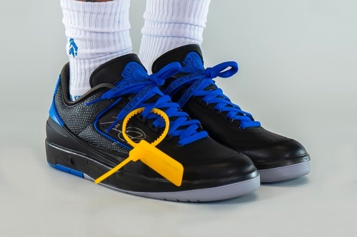 近赏 Off-White × Air Jordan 2 Low「Black/Blue」联名鞋款上脚图辑