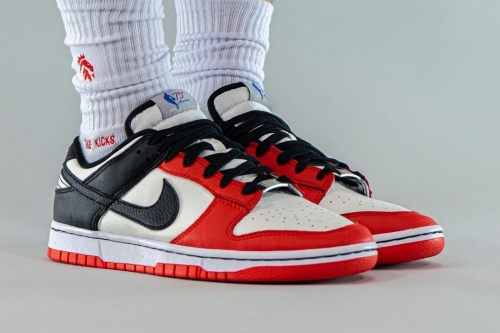 近赏 NBA × Nike Dunk Low EMB 最新配色「Chicago Bulls」鞋款上脚图辑