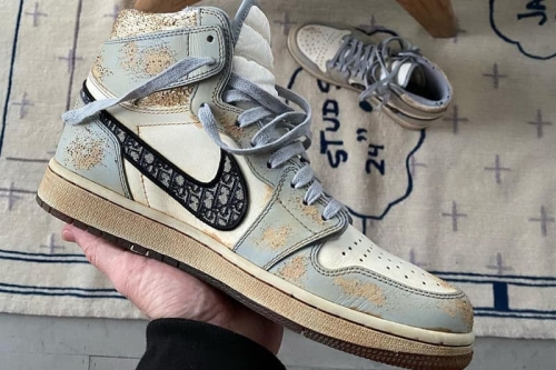 Daniel Arsham 展示全新「作旧化」Dior × Air Jordan 1 订制鞋款