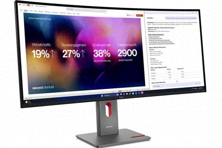 联想新款 ThinkVision 显示器 P40WD-40 即将上市，分辨率 5120 x 2160