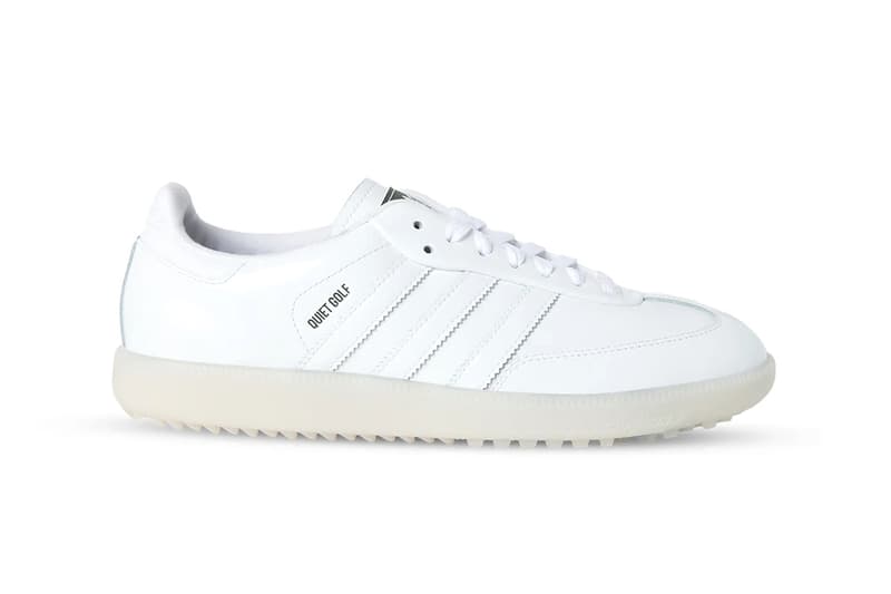 官方近赏:Quiet Golf × adidas Samba Golf 全白联名高尔夫鞋